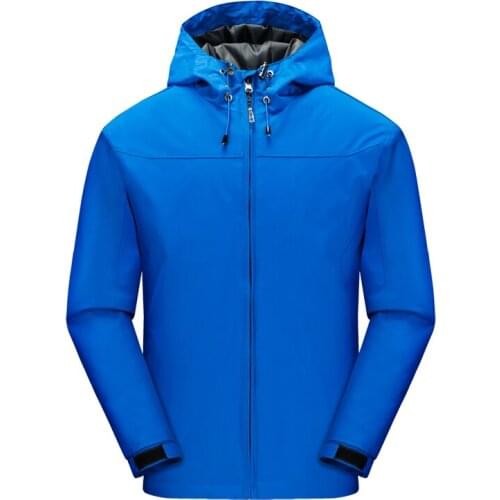 Mens Hooded Jacket Men 2021 Spring New Plus Size Windbreaker Solid Jackets Blue Coats Casual Loose Sports Jacket For Men