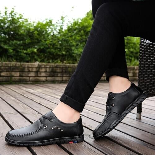 Mens Leather Casual Shoes Luxury Brand Handmade Fashion Design for Gentleman Shoes Mocassins Homme Classic Male Footwear #VI