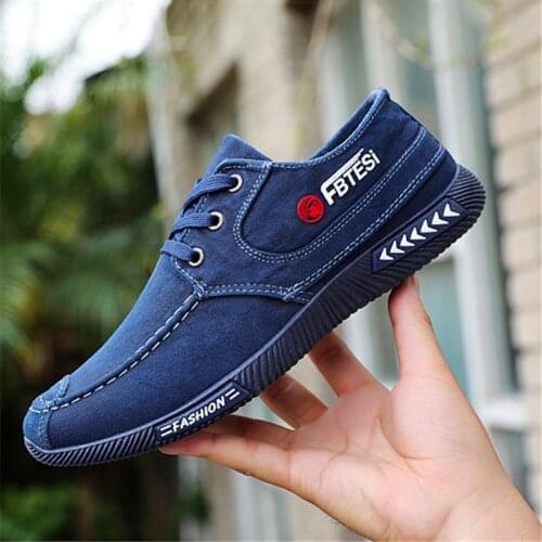 Mens shoes spring and summer casual cloth mens canvas breathable denim soft bottom with mens shoes
