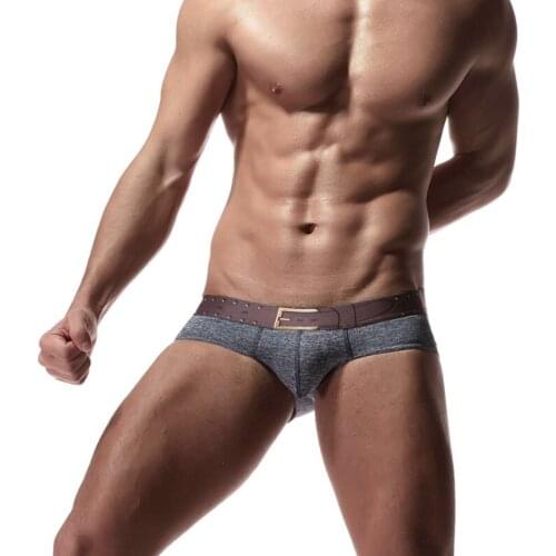 Men Low Waist Sexy Men Underwear Briefs Gay Penis Pouch Men Bulge Pouch Bikini Brief Panties Man Sleepwear Cotton