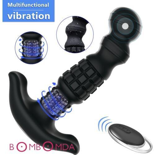 Male Anal Vibrator For Men Dildo Anal Plug Prostate Massager Radio Controlled 360 Degree Rotation G point Stimulate Adult Toys