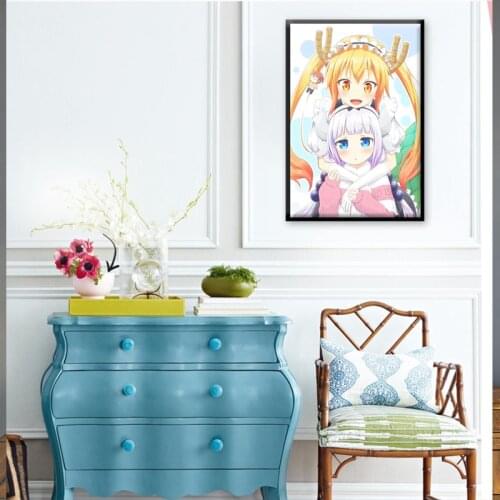 Canvas Printed Home Decor Wall Art Painting Kobayashis Dragon Maid Anime Pictures Modular Modern Nordic Poster For Living Room