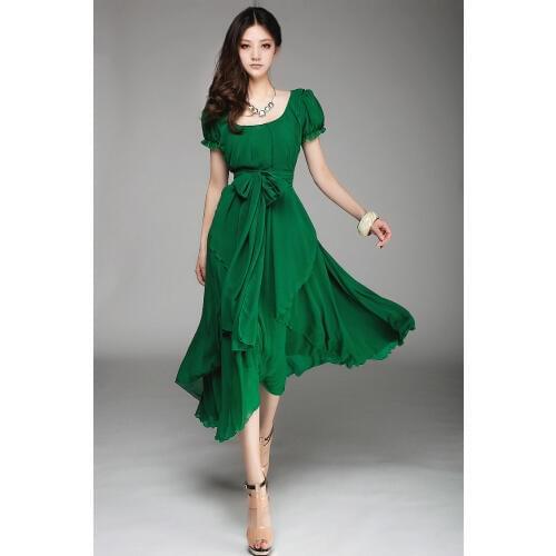 New Womens spring summer dress casual dress party dresses long dress short sleeve Size M,L,XL,XXL Excellent Quality