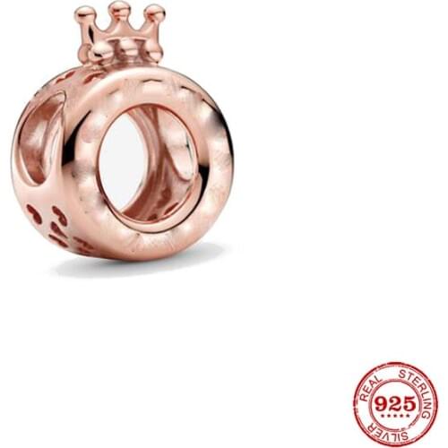 New Original ROSE GOLD crown diy bead charm fit european pandora charms bracelet bangles diy jewelry P216-R