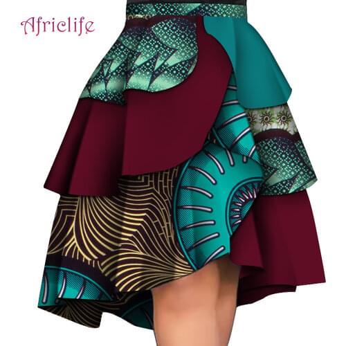 New Design Mini Skirt African Print Dresses Lady Sexy Many Layers Fashion Dress Plus Size Custom Dashiki Dress WY4406