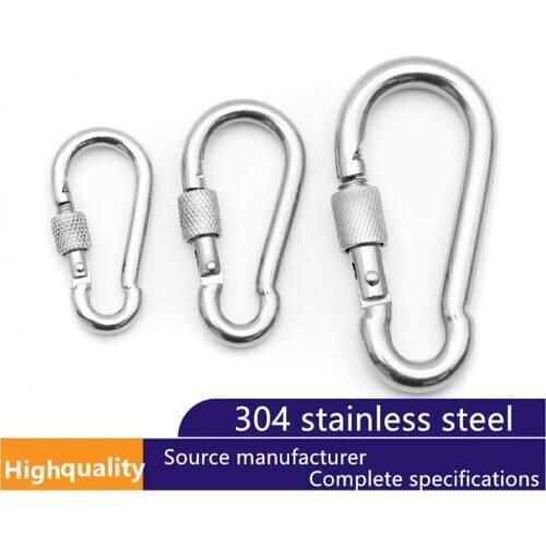 Outdoor Carabiner Large M5-M8 304stainless Steel Carabiner Clip Heavy Duty Screw Lock Eye For Hammock Sandbag Carabiner Climbing