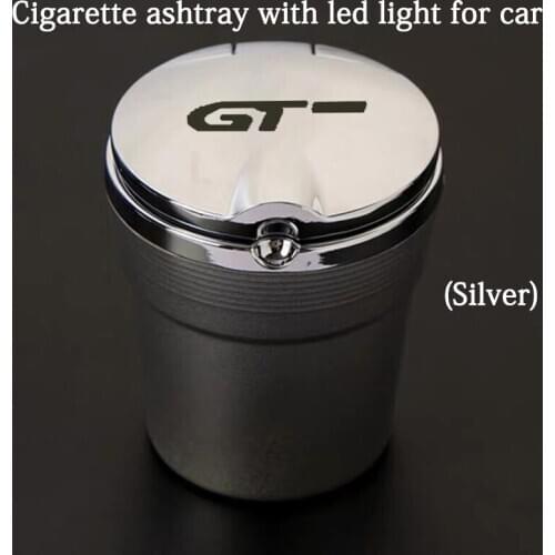 For Peugeot 3008 GT 215 2017 2018 2019 2020 accessories Car Ashtray Blue LED Light Ashtray Office Ashtray Decoration