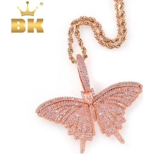 THE BLING KING Butterfly Pendant Copper Gold & Silver Color Fashion Hiphop Men Women Jewelry Drop Shipping