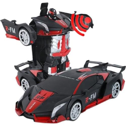 New RC Car 1:12 Scale 38 cm Gesture Sensing Transformation Robot Deformation Remote Control Car Transformer Toy for Children A02
