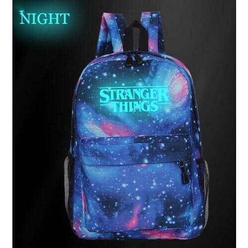 Galaxy Backpack School Bag For Teenagers Stranger Things Luminous Backpack Women Men Travel Backpack Boys Girls Laptop Mochila