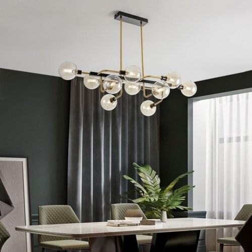 Nordic Glass Ball Chandeliers LIghting Modern Hanging Light Suspension For Bedroom Living Room 6/10 Heads Pendant Lamp Fixture