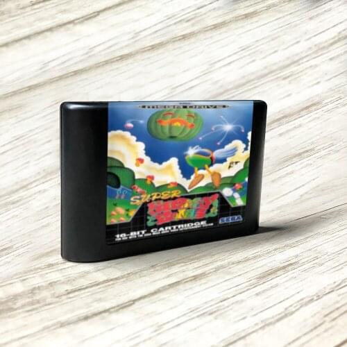 Super Fantasy Zone - EUR Label Flashkit MD Electroless Gold PCB Card for Sega Genesis Megadrive Video Game Console