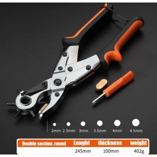 Heavy Duty Leather Belt Hole Punch Plier Eyelet Puncher Revolve Sewing Machine Bag Setter Tool Watchband Household Strap leather