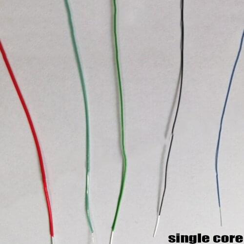 Extra-fine Single Core Silver-plated Cable Thinnest Single-strand Telflon Sheathed 200 Degree High temperature Resistant Wire 5m