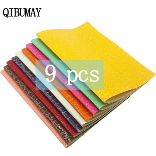 QIBU Stripe Vinyl Fabric Shiny PU Faux Leather Sheets DIY Hair bow Accessories Handbags Shoes Materials A4 Size Vinyl Fabric