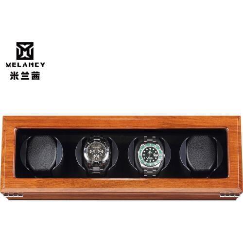 High-End Black Wooden Carbon Fiber Watch Winder Ultra Quite solid wooden Watch Winder
