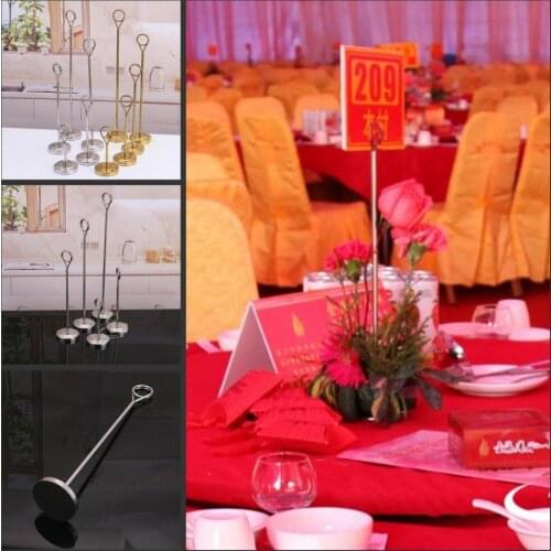 Upscale Gold Silver Stainless Steel Table Number Place Card Holder Menu Stands for Wedding Party Banquet Table Decorations Suppl