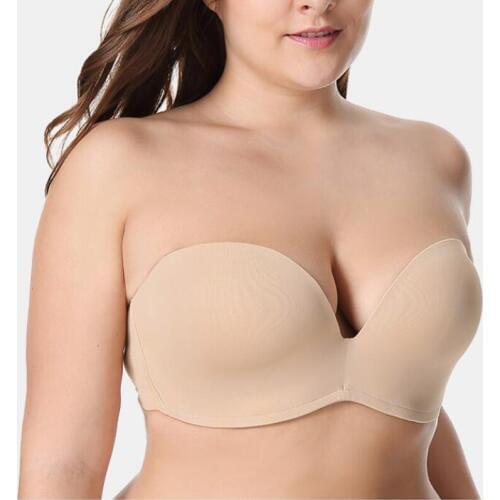 32 34 36 38 40 42 A B C D DD DDD/E F Drop Ship Womens Anti-slip Strapless Bra Finger Shape Push Up Underwire Women Wedding Bra