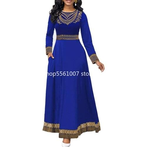 Woman Dress 2021 Spring Casual Plus Size Slim Vintage Print High Waist Ball Gown Maxi Dresses Elegant Sexy Long Party Dress 5XL