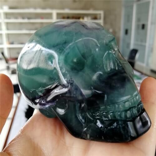 0.4KG 1PCS Natural fluorite quartz crystal for sale Stones and crystals home decoration decorative skulls home decor