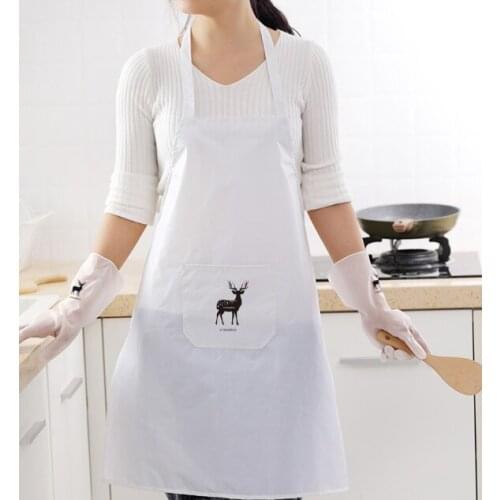 1pcs Kitchen Aprons For Women Cotton Linen Bibs Household Cleaning Pinafore Home Cooking Apron 70*72cm