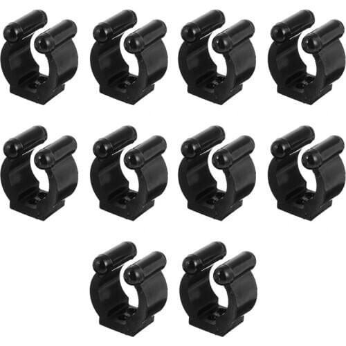 10PCS/Set Black Fishing Rod Pole Storage Tip Clips Rack Clamps Holders Plastic Fishing Tackle Fishing Rod Clip Without Screws