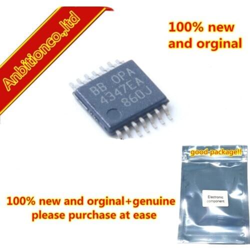 10pcs 100% new and orginal OPA4347EA 4347EA TSSOP-14 microPower, Rail-to-Rail Operational Amplifiers in stock