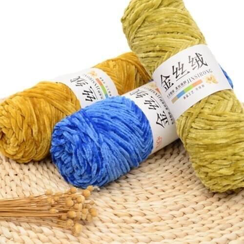 100g/pcs Gold Velvet Knitting Yarn Thickness Scarf Knit Wool Yarn Soft Warm Baby Crochet Wool Thread DIY Sweater Scarf Line