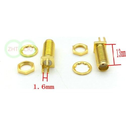 100pcs SMA female nut bulkhead solder deck PCB clip edge mount RF connector 13mm