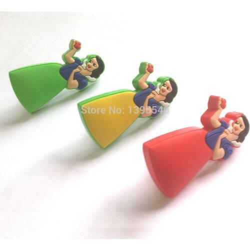 New 3pcs Cartoon Cabinet Knobs Kids Drawer Rubber Handles Closet Pulls Snow White Kindergarten Shake Handles Shoes Box Bas Pull