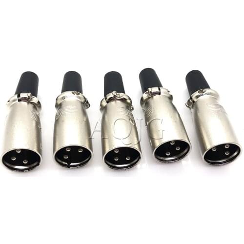 5 Male 5 Female 3Pin XLR Jack Microphone MIC Audio Connectors Plugs for DIY Cable Male Female Connector Plug Set Gold Pl