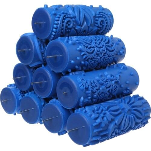 5" Embossed Paint Roller Sleeve Wall Texture Stencil Brush Pattern Decor 1