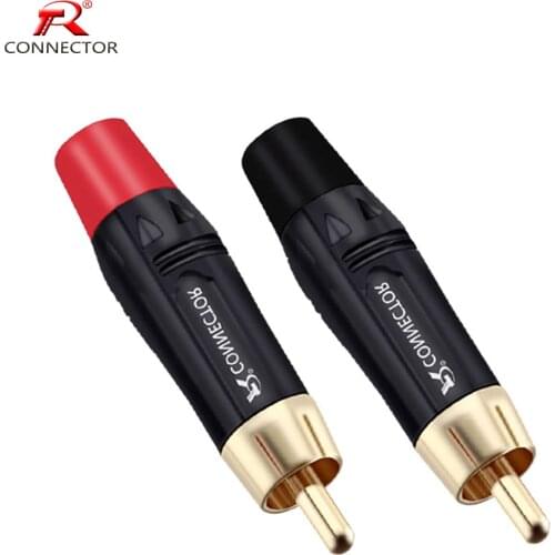 8pcs/4pairs RCA connector RCA Plug HIFI Gold Plated Audio Cable RCA Male Audio Connector