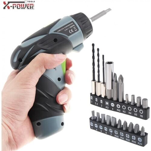 AC 220V Cordless Electric Screwdriver Rechargeable 3.6V with LED Lighting and Bidirectional Switch for Household Maintenance