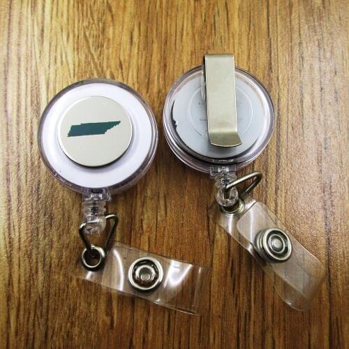 Tennessee ID Badge Reel gift for him/her friend family retractable recoil id badge holder work fun