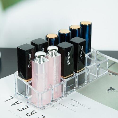 BF040 Transparent cosmetic box, tabletop finishing box, dressing table, 12 case lipstick Cosmetic Case 17*5.8*2.8cm