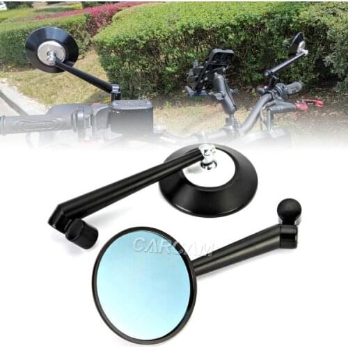 CNC Aluminum Custom Motorcycle Rearview Side Round Mirrors 8mm 10mm For Honda Suzuki Yamaha Kawasaki Cafe Racer Scooter Crusier