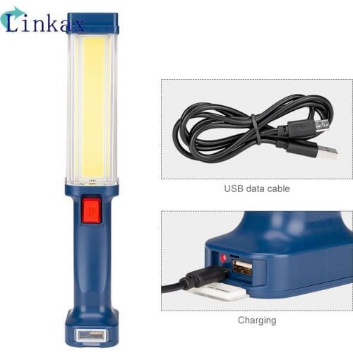 COB/32 SMD LED Inspection Light Torch 2 Modes Magnetic Handheld Work Garage Car Emergency Led Flashlight Rechargeable work light