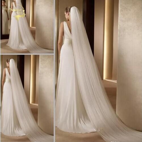 Elegant Wedding Accessories 3 Meters 2 Layer Wedding Veil White Ivory Simple Bridal Veil With Comb Wedding Veil Hot Sale