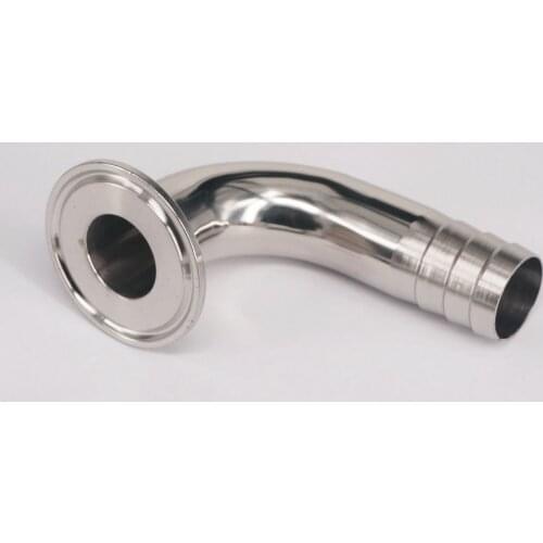 Fit Hose I/D 25mm Barbed 304 Stainless Steel Ferrule OD 1.5" Sanitary Ferrule 90 Degree Elbow Pipe Fitting