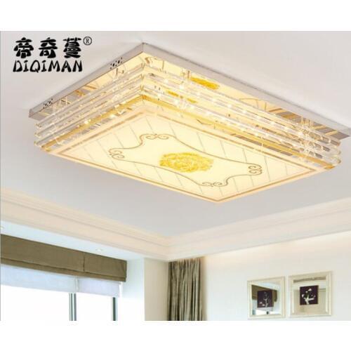 Living room crystal lamp led rectangular ceiling lamp modern minimalist bedroom dining room lamp decoration lighting