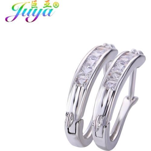 Juya Wholesale Basic Earrings Supplies For Handmade Gold/Silver Color Bail Earring Hooks DIY Fashion Earrings Jewelry Making