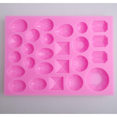 Luyou Classic DIY Silicone Diamond Gem Crystal Stones Shape Cake Fondant Moulds Sugar Craft Sugar 3D Cake Decorating Tools FM629