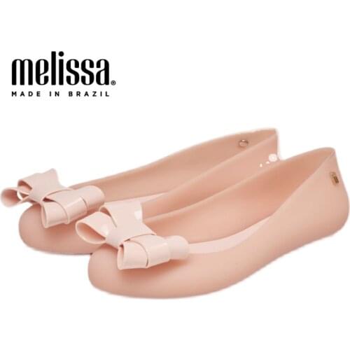 Melissa 2021 New Women Flat Sandals Brand Adult Melissa Women Jelly Shoes Beach ShoesFemale Bow Jelly Shoes Women Jelly Sandals