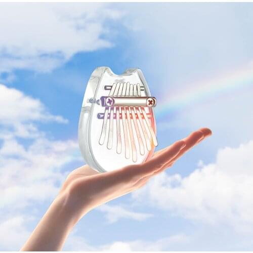 8 Key Mini Kalimba Acrylic Colorful Clear Thumb Piano Finger Keyboard Musical Instrument Gift For Beginner Travel Entertainment