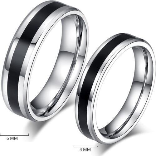 MOREDEAR 316L Stainless steel Ring for Men And Women Couple Rings Center Cool Black 4 6 8mm Wide IR106 Men Ring 201