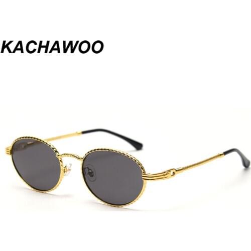 Kachawoo men retro sunglasses male oval vintage eyeglasses round small women metal frame blue green mirror European hot selling