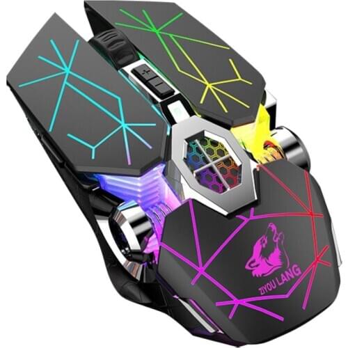 X13 Gaming Mouse Rechargeable Wireless Mouse Silent Ergonomic RGB LED Backlit 2.4G USB Optical For Laptop Computer