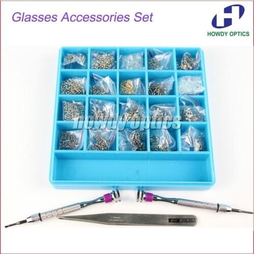Free Shipping Glasses Accessories Set Eyeglass Sunglasses Screws Washers Nuts Screwdrivers Tweezer Kit