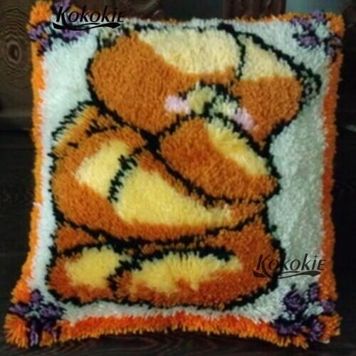 Cross stitch sets sale Cushion embroidery yarn handicraft Crocheting Rug yarn latch hook pillow handmade diy carpet decoration
